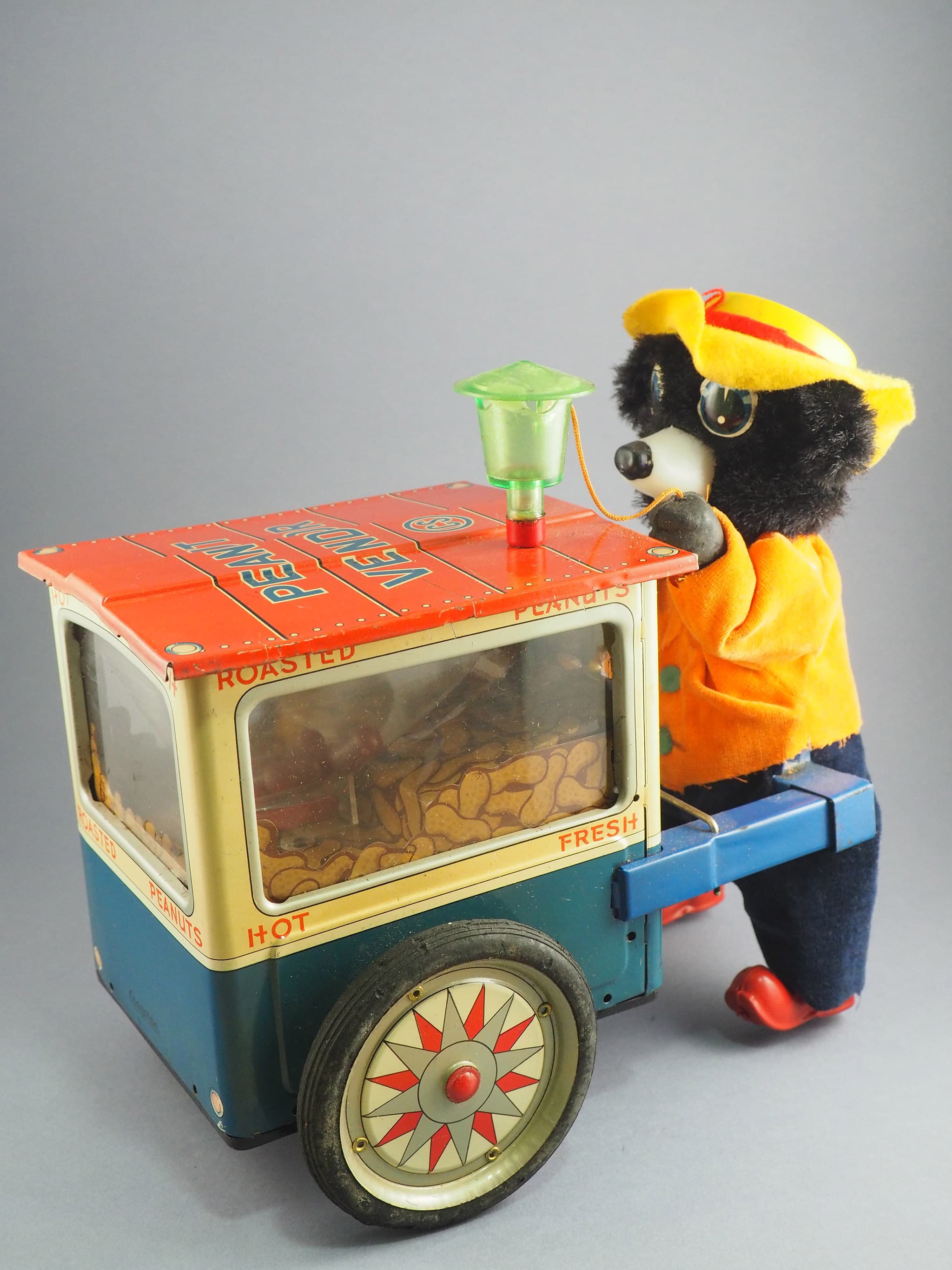 The Jolly Bear Peanut Vendor - Walking Bear and Rolling Cart