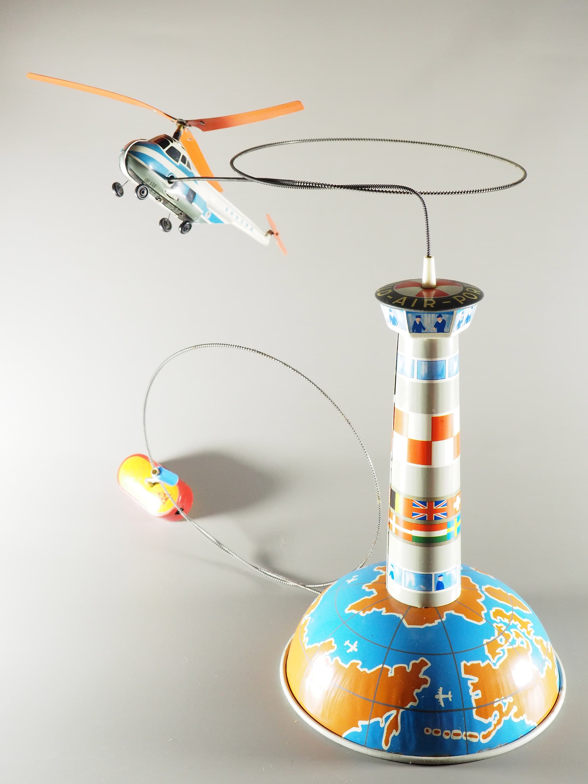 Control Tower and Remote Control Flying Helicopter